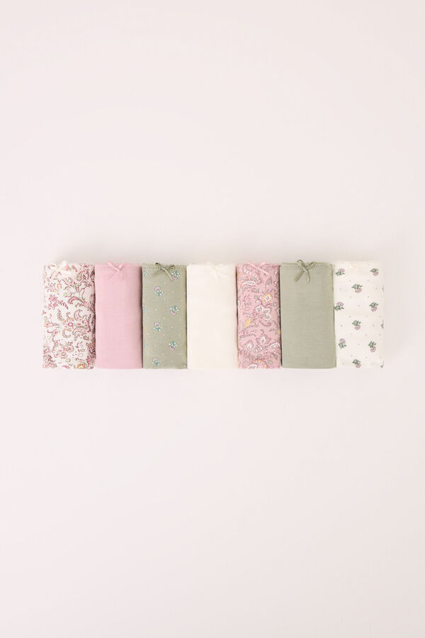 Women'secret Pack 7 bragas brasile&ntilde;as algod&oacute;n multicolor estampado