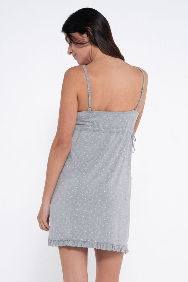 Ohma! Camisón lactancia estampado de tirantes gris