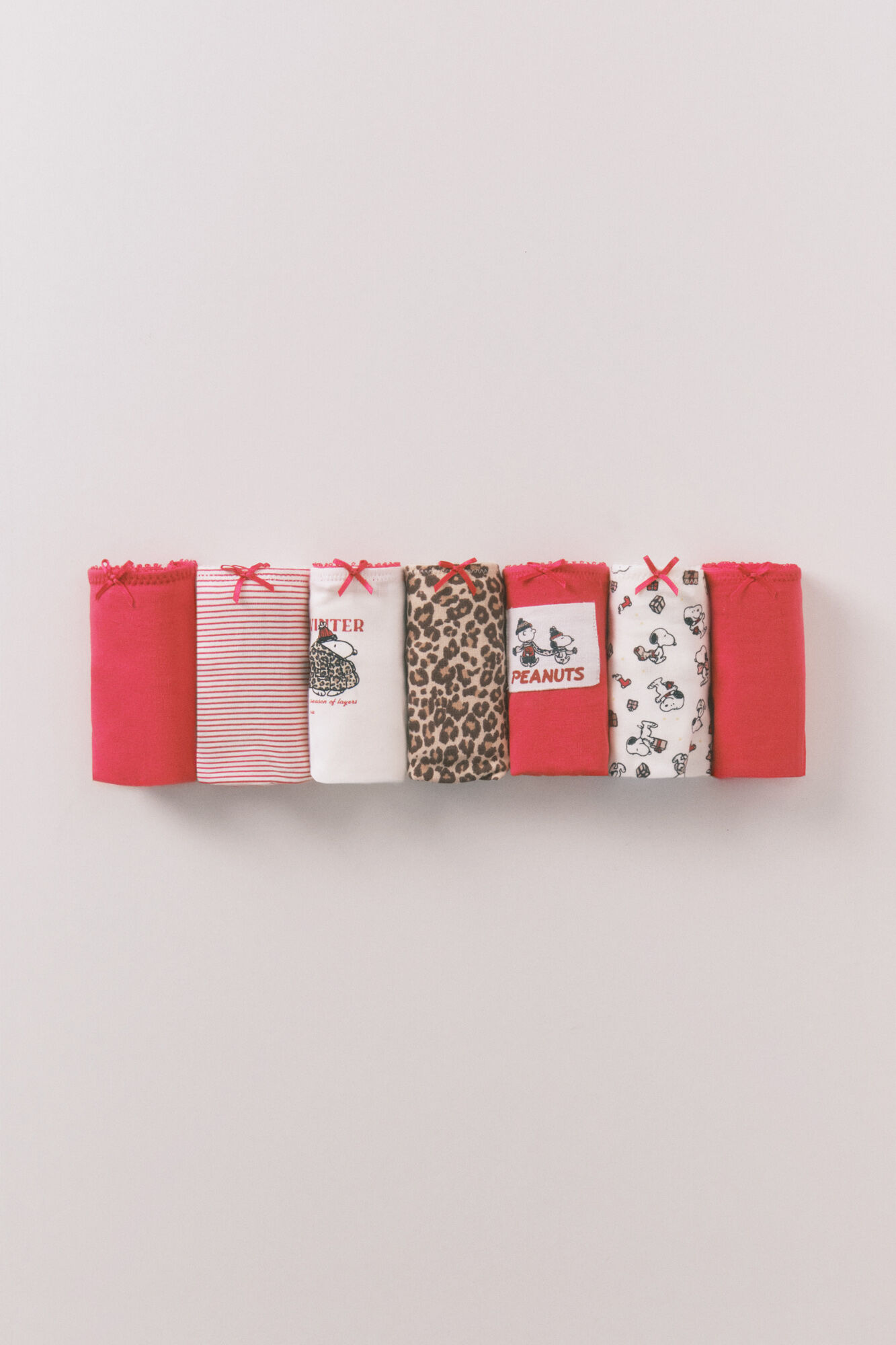 Women'secret Pack 7 tangas algod&oacute;n rojo Snoopy