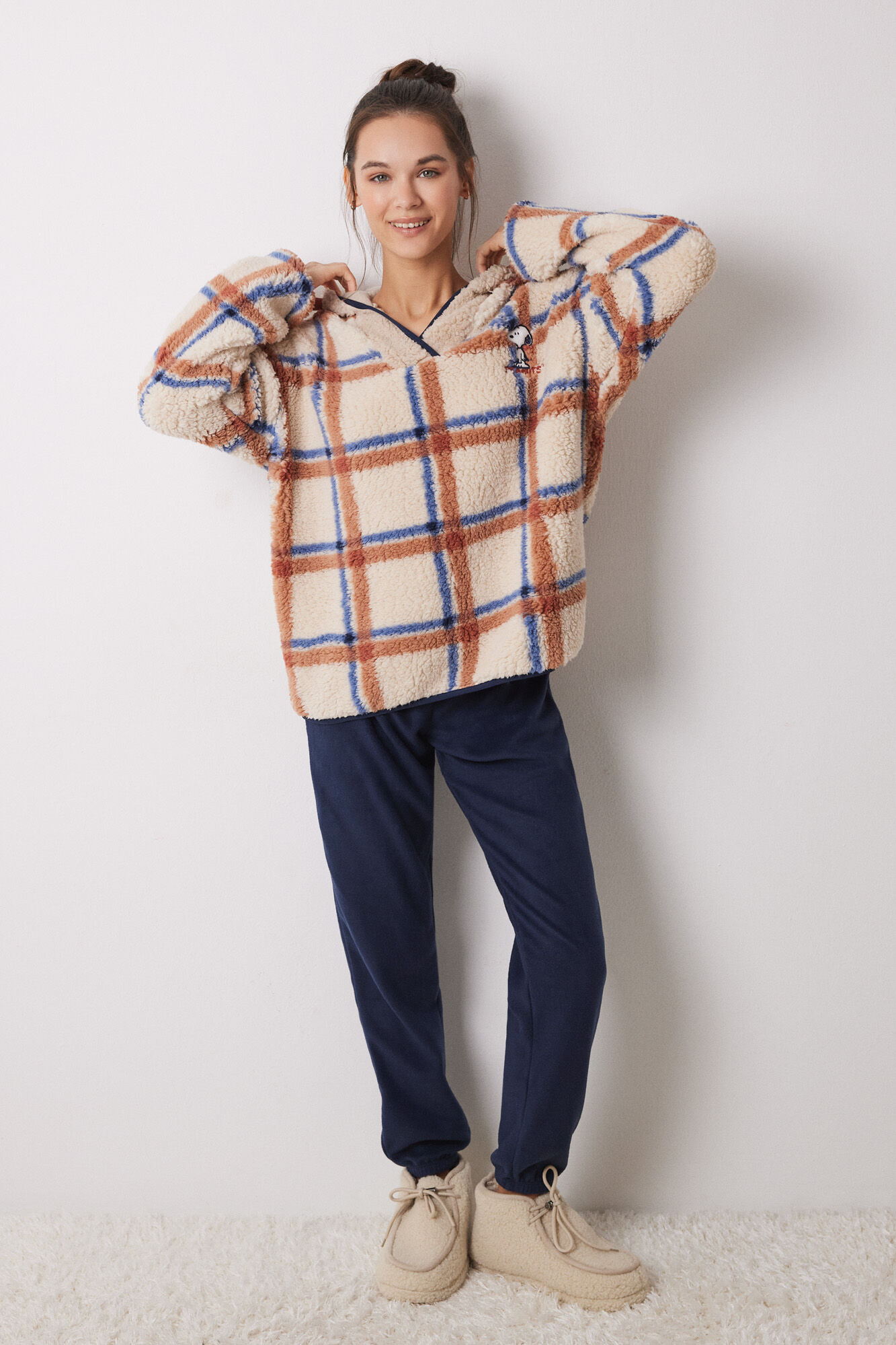 Women'secret Pijama longo de borrego polar Snoopy