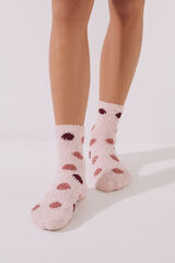 Women'secret Calcetines pelo lunares rosa estampado