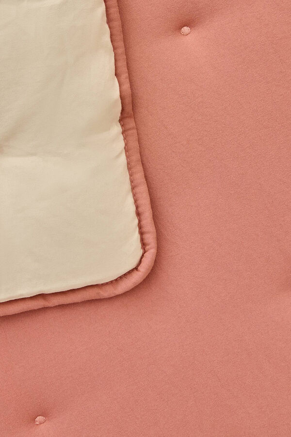 Textura Edred&oacute;n liso reversible puntos rosa