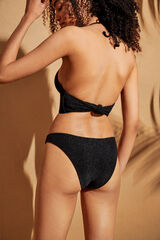 Womensecret Braga bikini brasileña tejido brillante  negro