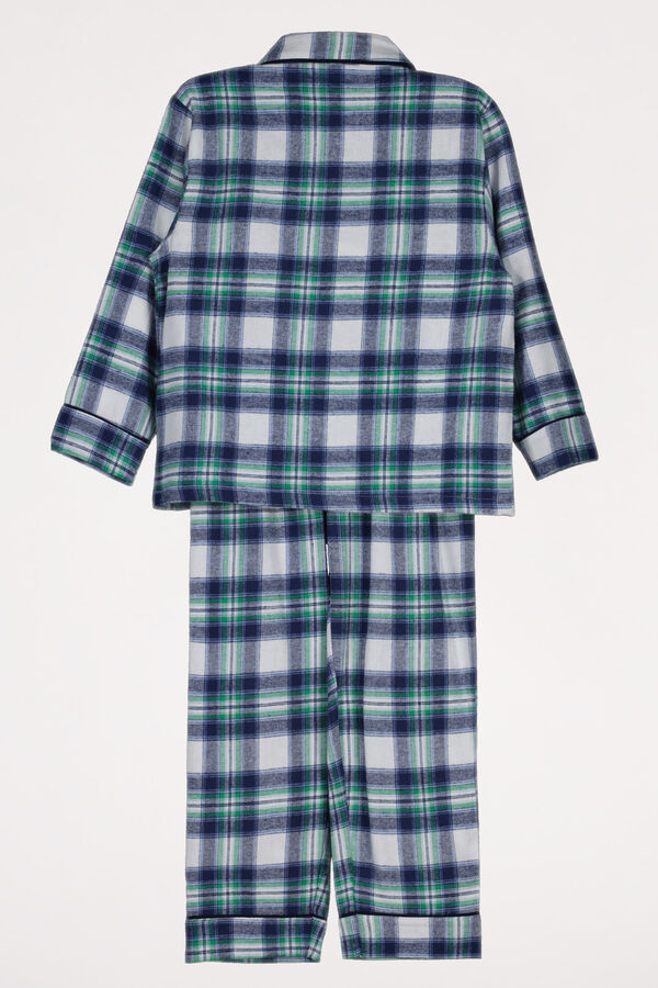Womensecret Pijama camisero niños 100% algodón cuadros estampado