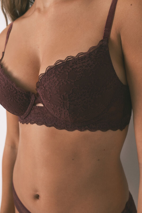 Women'secret Sujetador GORGEOUS push up encaje burdeos burdeos