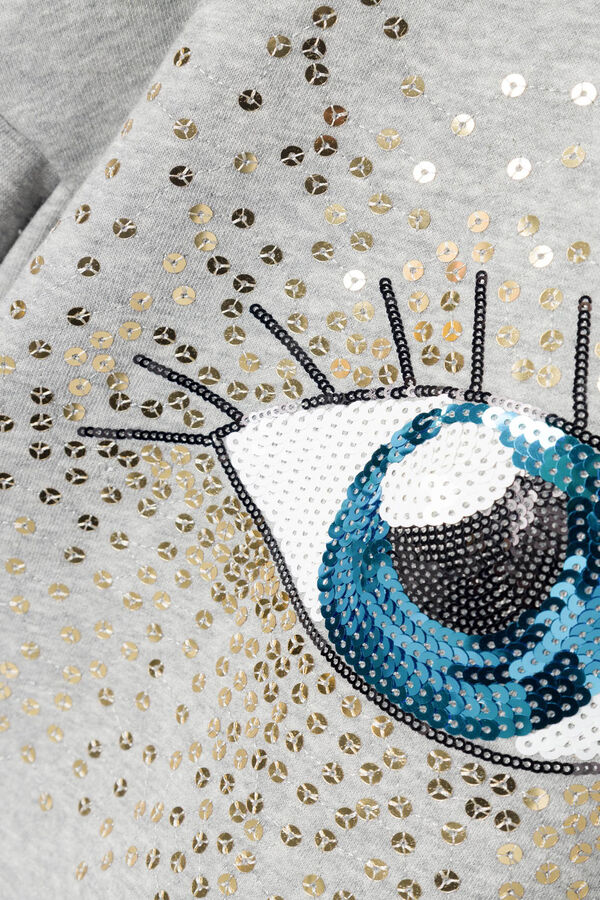 Name it Sudadera ni&ntilde;a detalle lentejuela gris