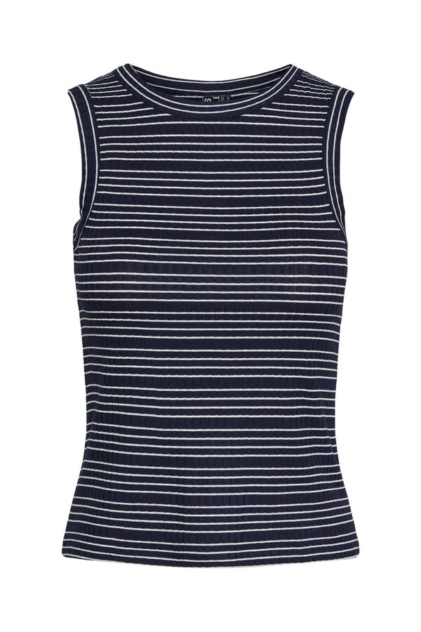 Pieces Top de mulher sem mangas e pesco&ccedil;o em forma de Ou. branco