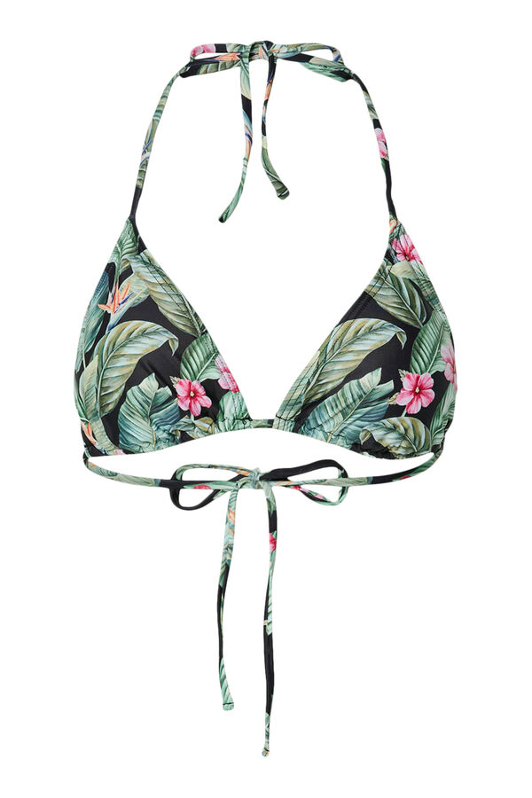 Pieces Top de bikini tropical negro