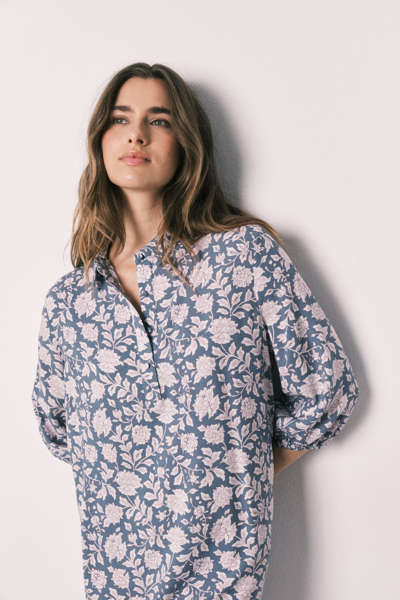 Women'secret Camisola larga viscosa estampado flores rosa