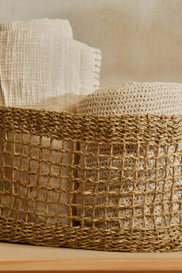 Calma House Cesto artesanal de junco de mar Hanoi nude