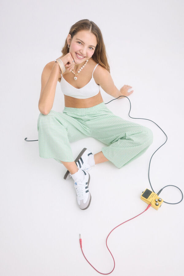 HI&BYE top enchimento marfim com copas remov&iacute;veis bege