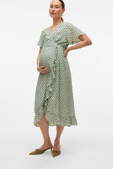Mamalicious Vestido midi maternity y lactancia verde