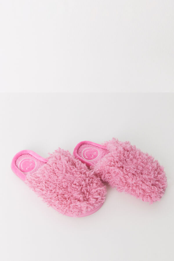 Women'secret Zapatillas casa pelo rosa Smiley rosa