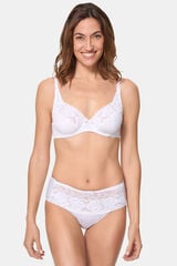 Playtex Braga midi de encaje y microfibra blanco