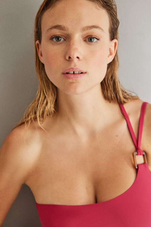 Women'secret Top bikini asim&eacute;trico rosa rosa