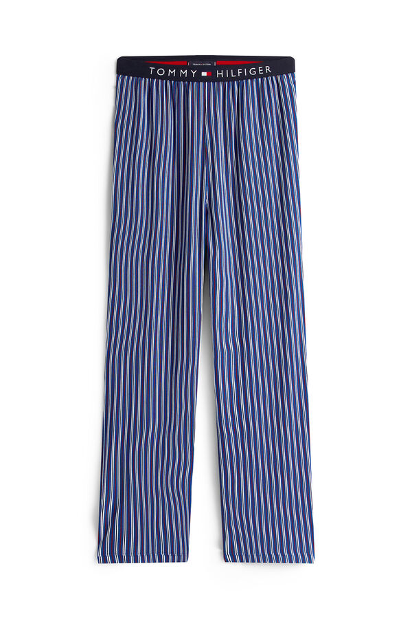 Tommy Hilfiger Pijama largo punto con logo en la cintura azul