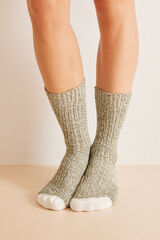 Women'secret Calcetines medios textura verde verde