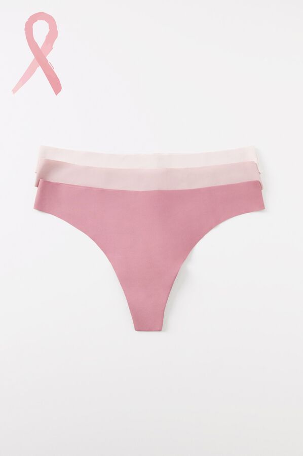 Women'secret Pack 3 tangas microfibra rosa rosa