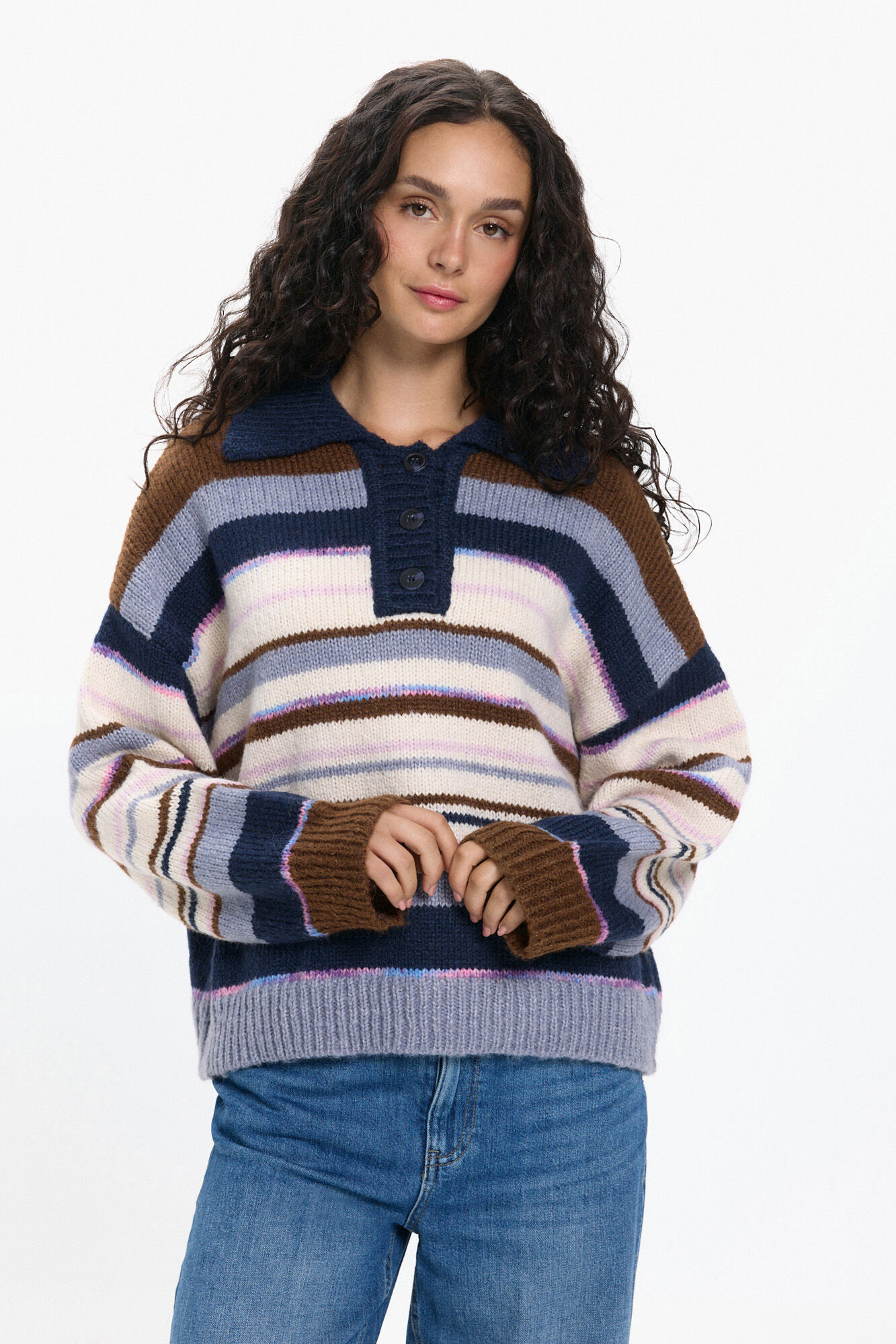 Pieces Jersey Cuello Polo Contraste