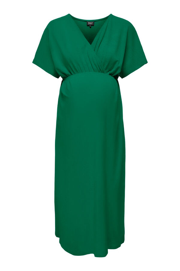 Only Maternity Vestido midi maternidade e amamenta&ccedil;&atilde;o verde