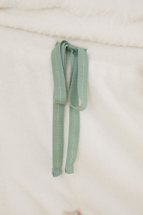 Women'secret Pijama polar blanco marfil