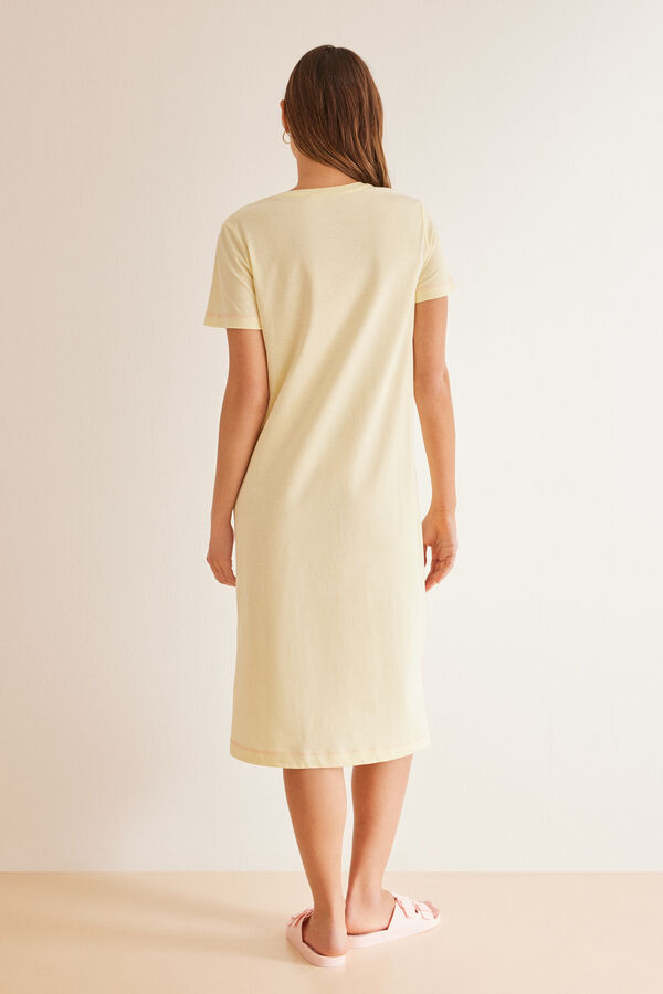 Women'secret Camis&oacute;n midi algod&oacute;n amarillo Snoopy estampado