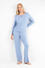 Gisela Conjunto de pijama monocrom&aacute;tico azul