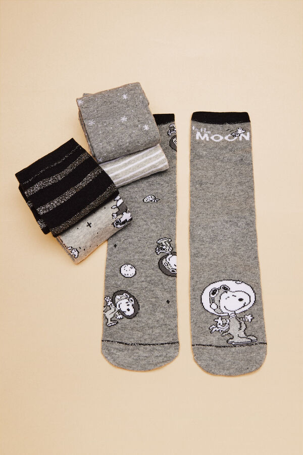 Women'secret Pack 6 calcetines algod&oacute;n l&uacute;rex Snoopy  estampado