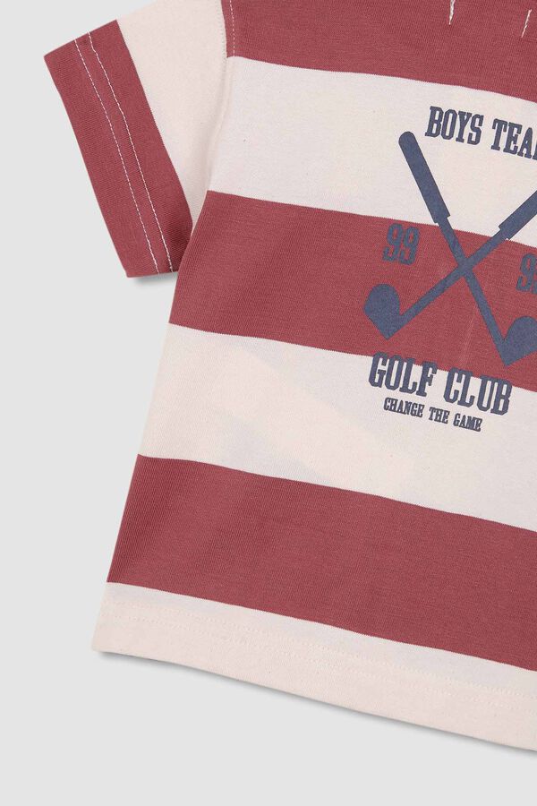 Gocco Polo estampado golf rosa burdeos