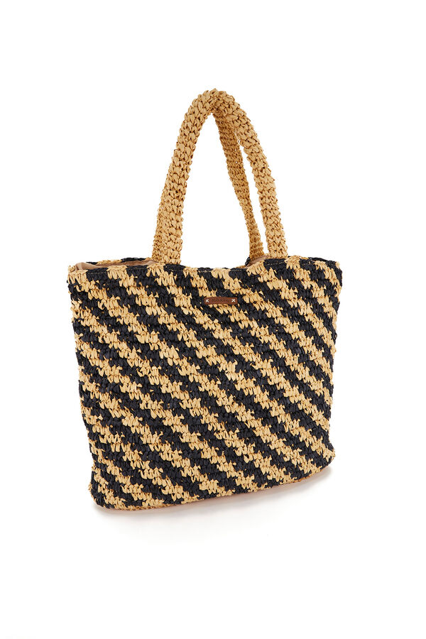 Abbacino Bolso de hombro trenzado print rayas negro