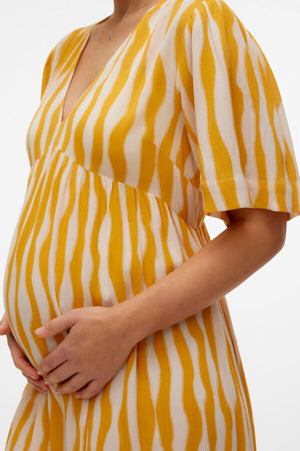 Mamalicious Vestido midi cuello pico maternity  blanco