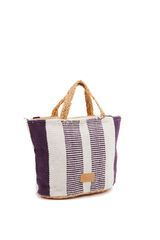 Abbacino Cesta pequena de ráfia riscas rosa