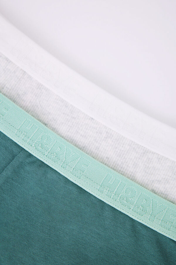 HI&BYE Pack 2 calçinhas boxer algodão gris e verde multicolour
