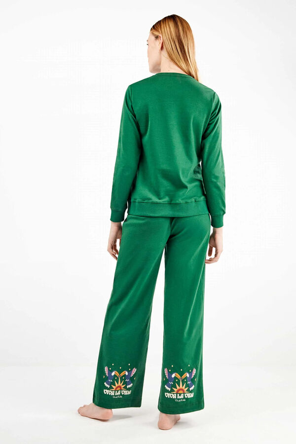 Gisela Conjunto de sweatshirt e cal&ccedil;a Frida Kahlo verde