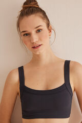 Women'secret Top seamless canelado cinzento cinzento