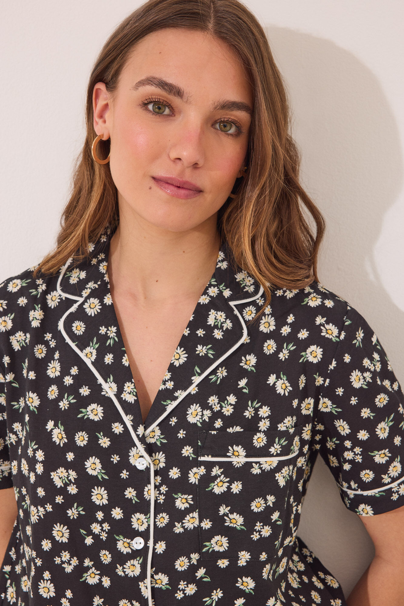 Women'secret Pijama camisero corto 100% algod&oacute;n flores