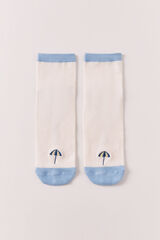 Women'secret Meias curtas bordado guarda-chuva azul