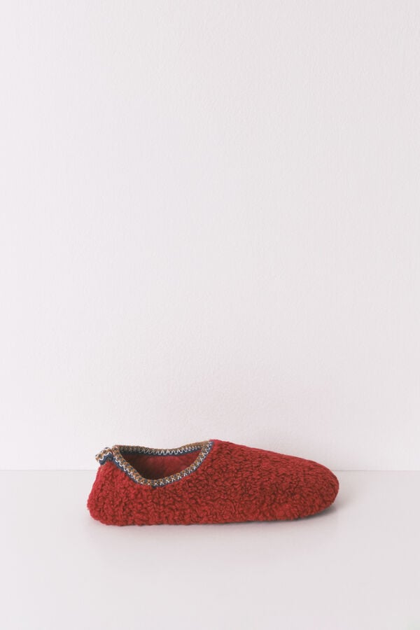Women'secret Zapatillas casa borreguito rojo rojo