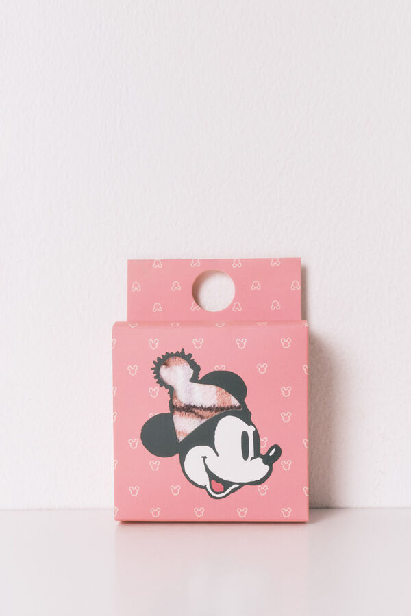 Women'secret Meias longas de pelo com estampa xadrez do Mickey Mouse rosa