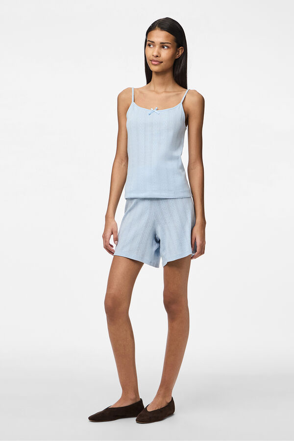 Pieces T-shirt de alças azul