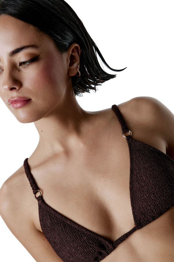 Black Limba Top de biquíni marrom Radiance triangular castanho