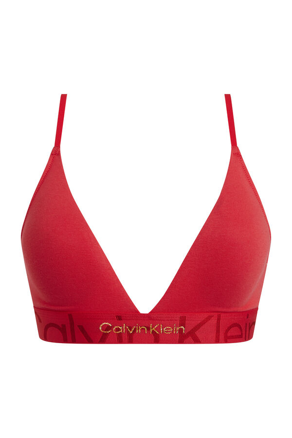 Calvin Klein Sujetador de tri&aacute;ngulo con embossed icon logo de Calvin Klein.  rojo