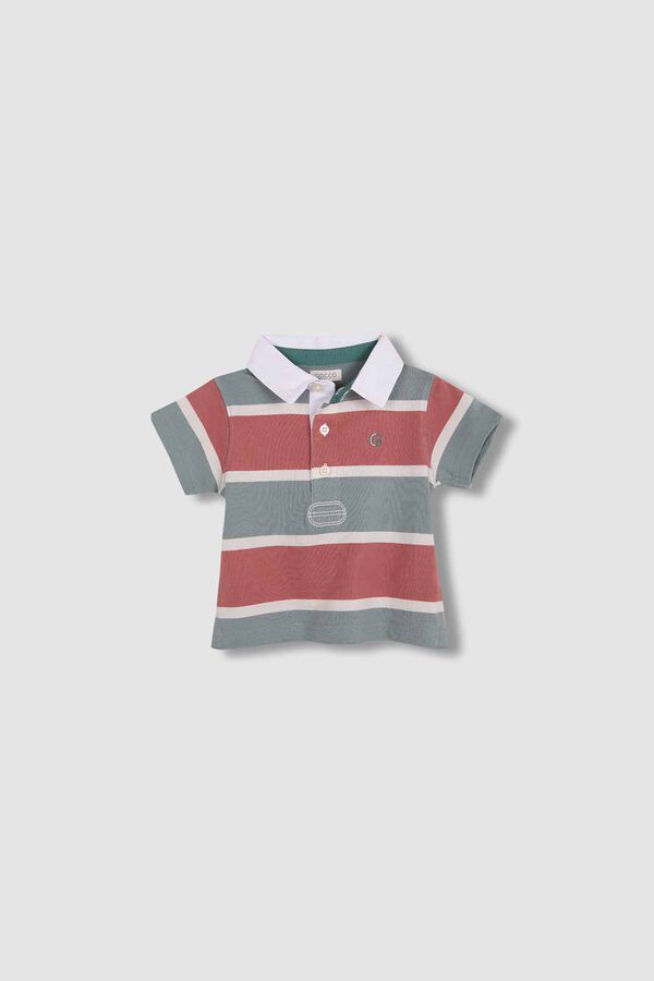 Gocco Polo de rayas tricolor verde verde