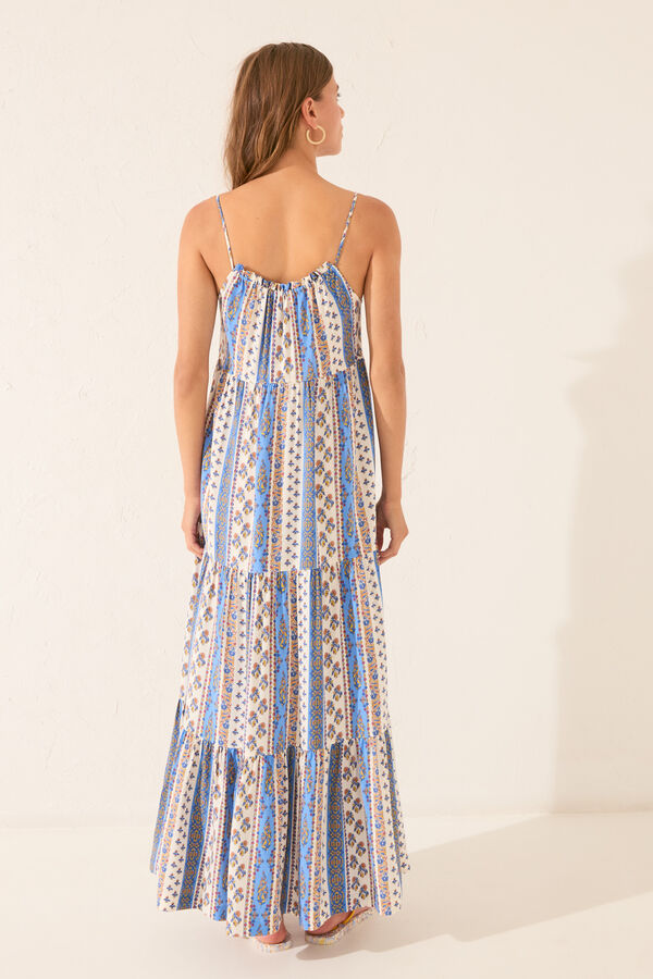 Women'secret Vestido com Borda de Viscose Multicolorido estampado