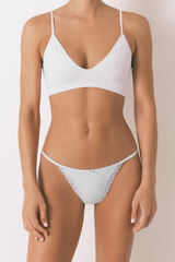 Women'secret Tanga de microfibra com renda lil&aacute;s rosa