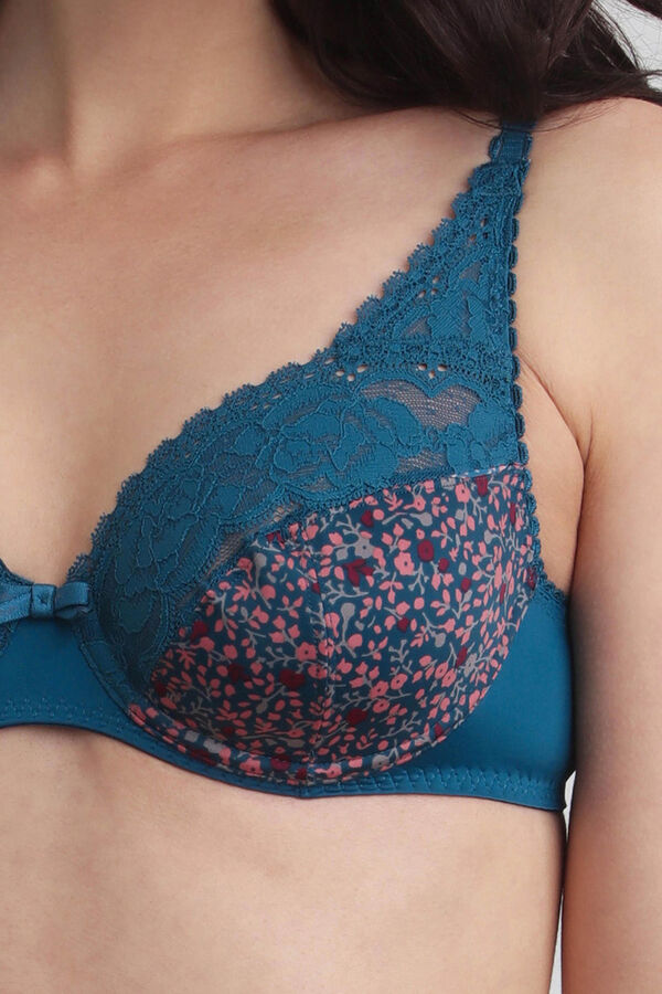 Playtex Soutien de microfibra Flower Elegance azul