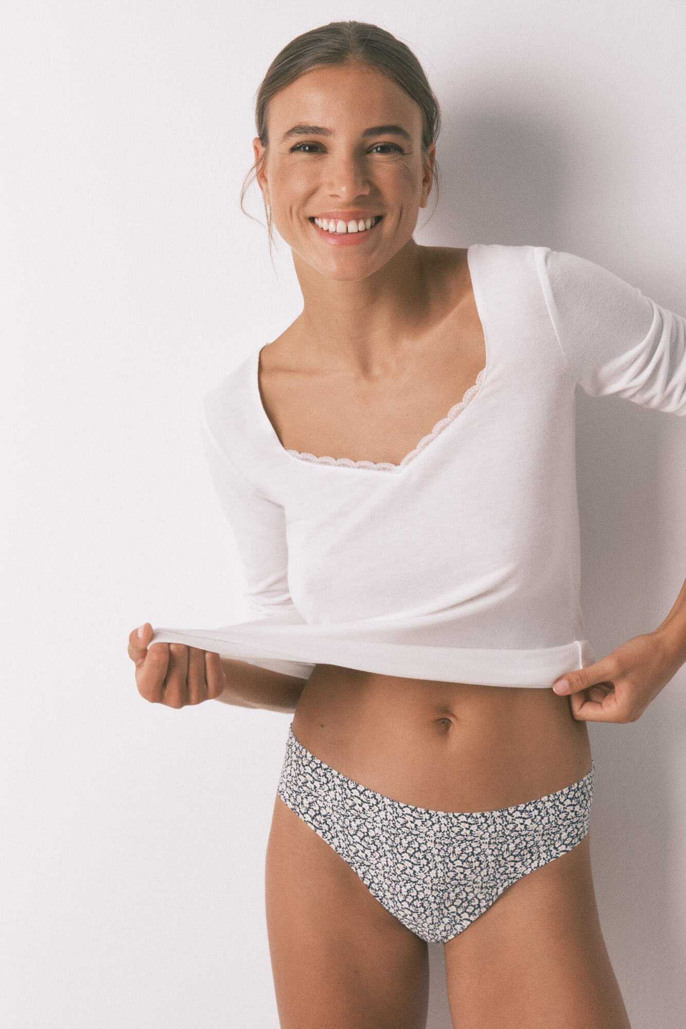 Women'secret Cueca brasileira de microfibra multicolorida