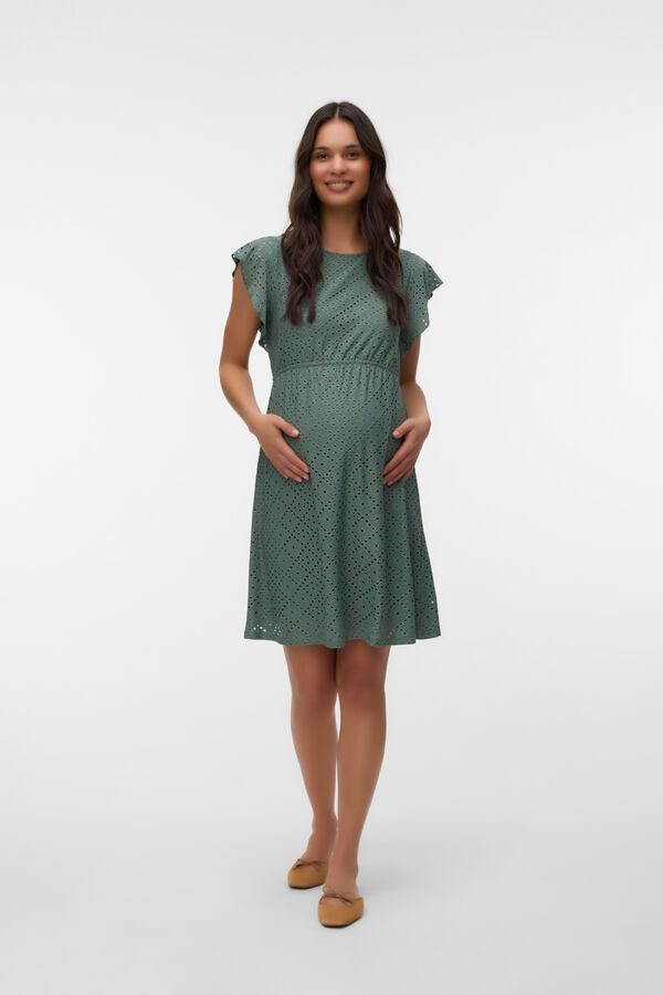 Mamalicious Vestido curto vazado maternity verde