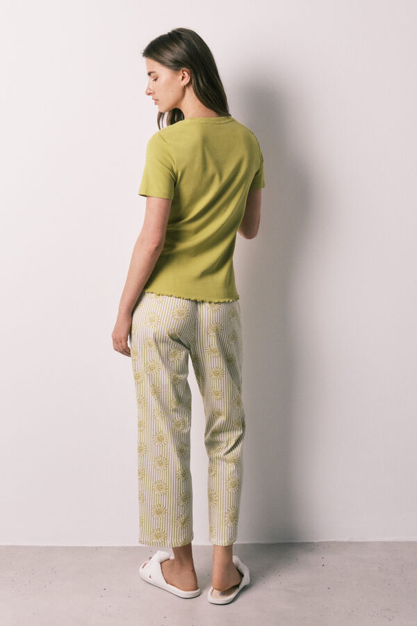 Women'secret Pijama capri em algod&atilde;o verde verde