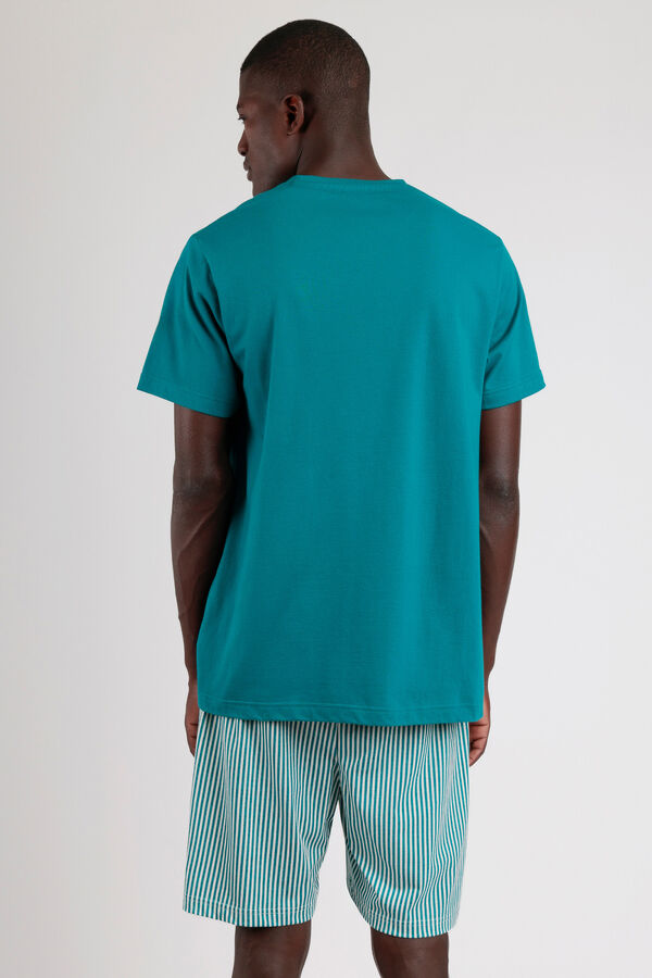 Admas Pijama curto masculino da Disney Overthink It azul